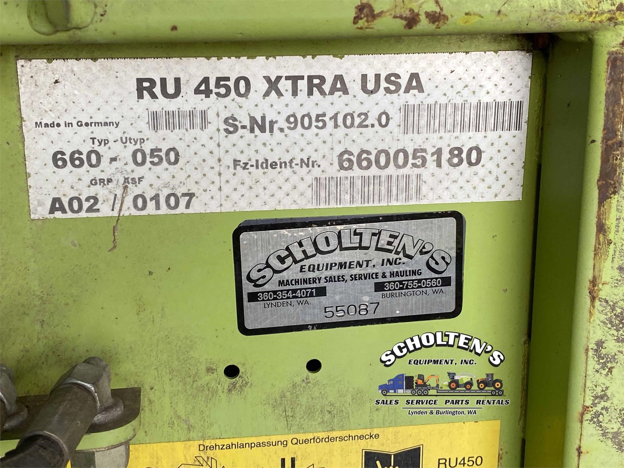 2005 Claas RU450 Forage Harvester Head
