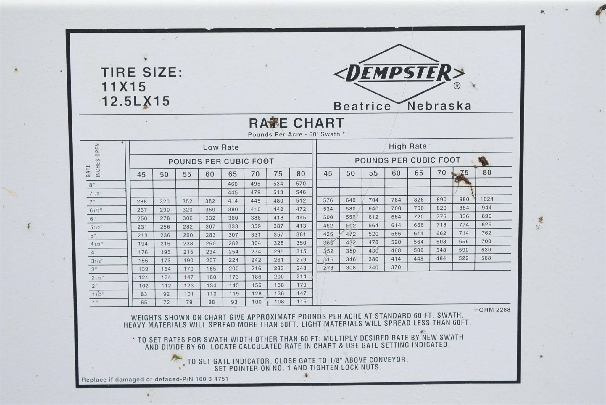  Dempster 560D Pull-Type Fertilizer Spreader