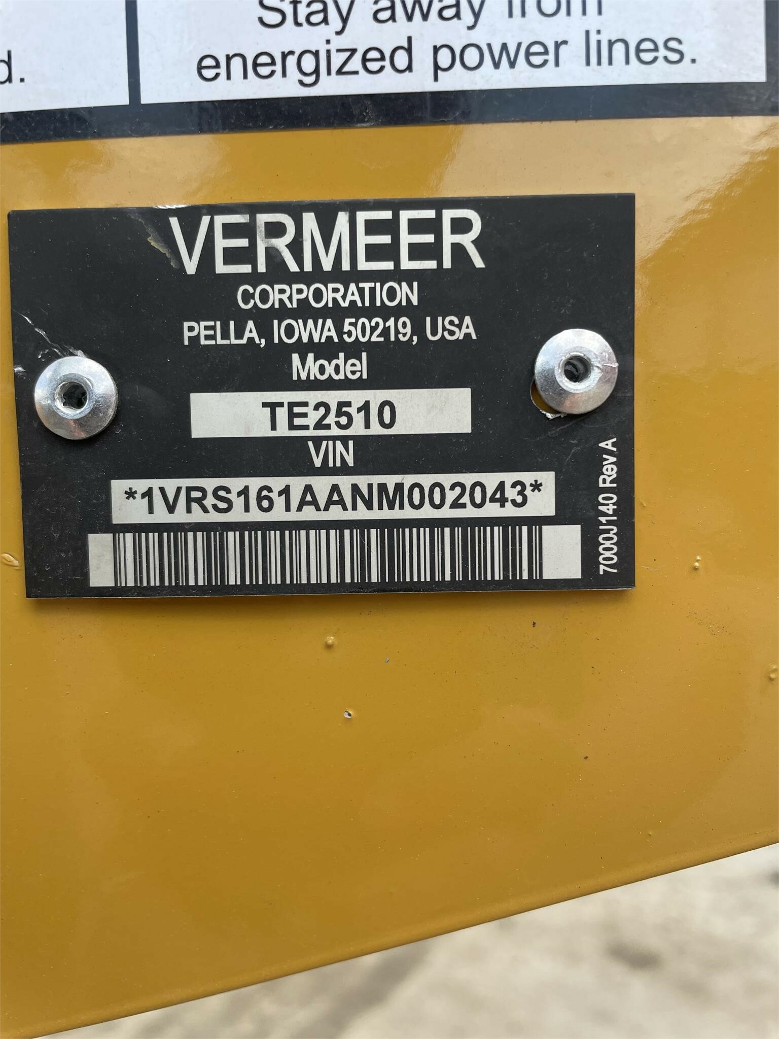 2024 Vermeer TE2510 Rake