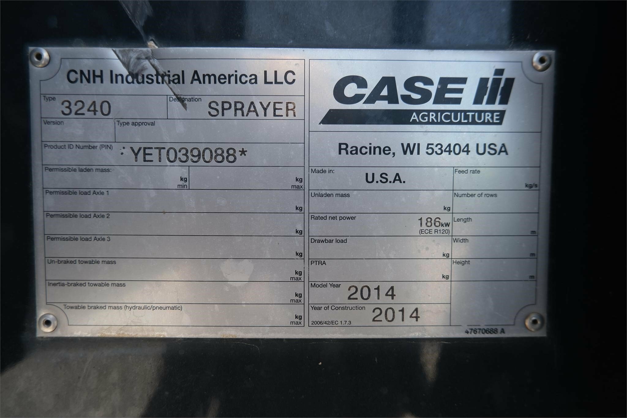 2014 Case IH Patriot 3240 Self-Propelled Sprayer