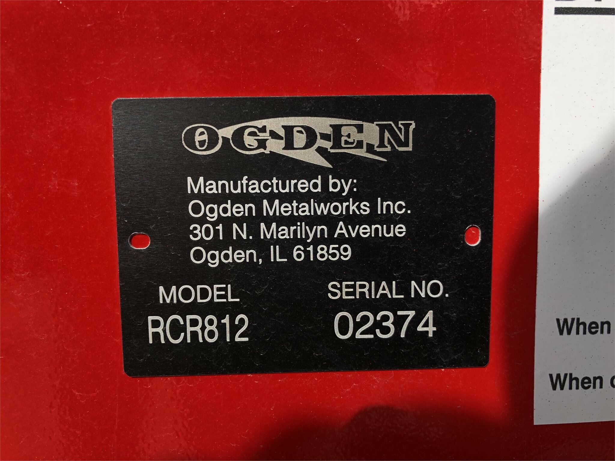 2025 Ogden Metalworks RCR812 Rake