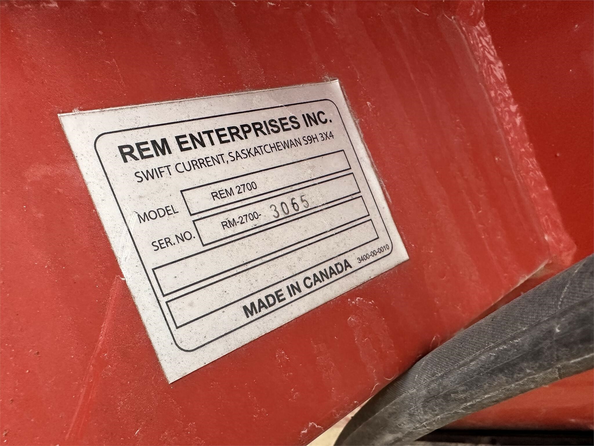 Rem 2700 Grain Vac 19,500 Machinery Pete