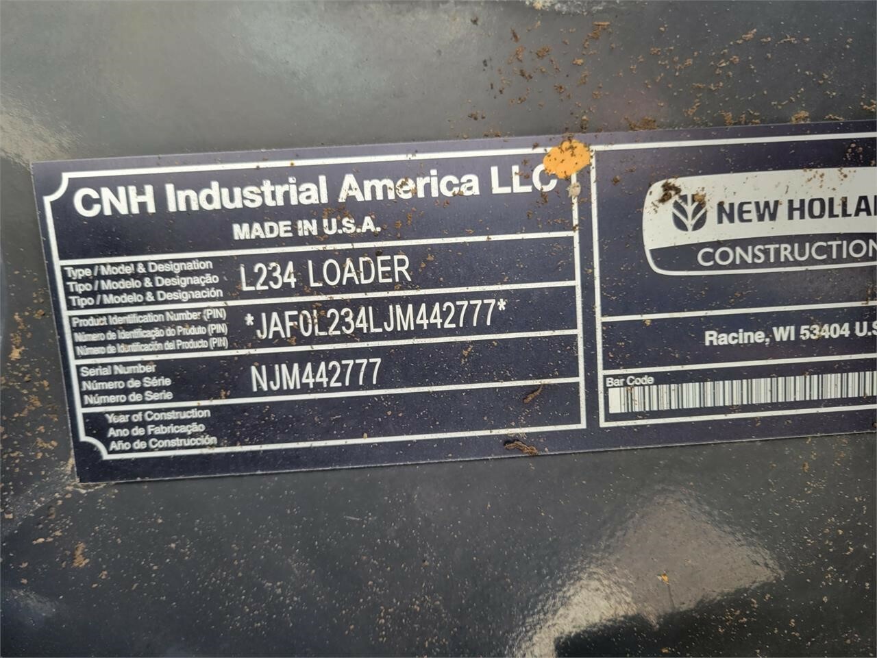 2018 New Holland L234 Skid Steer