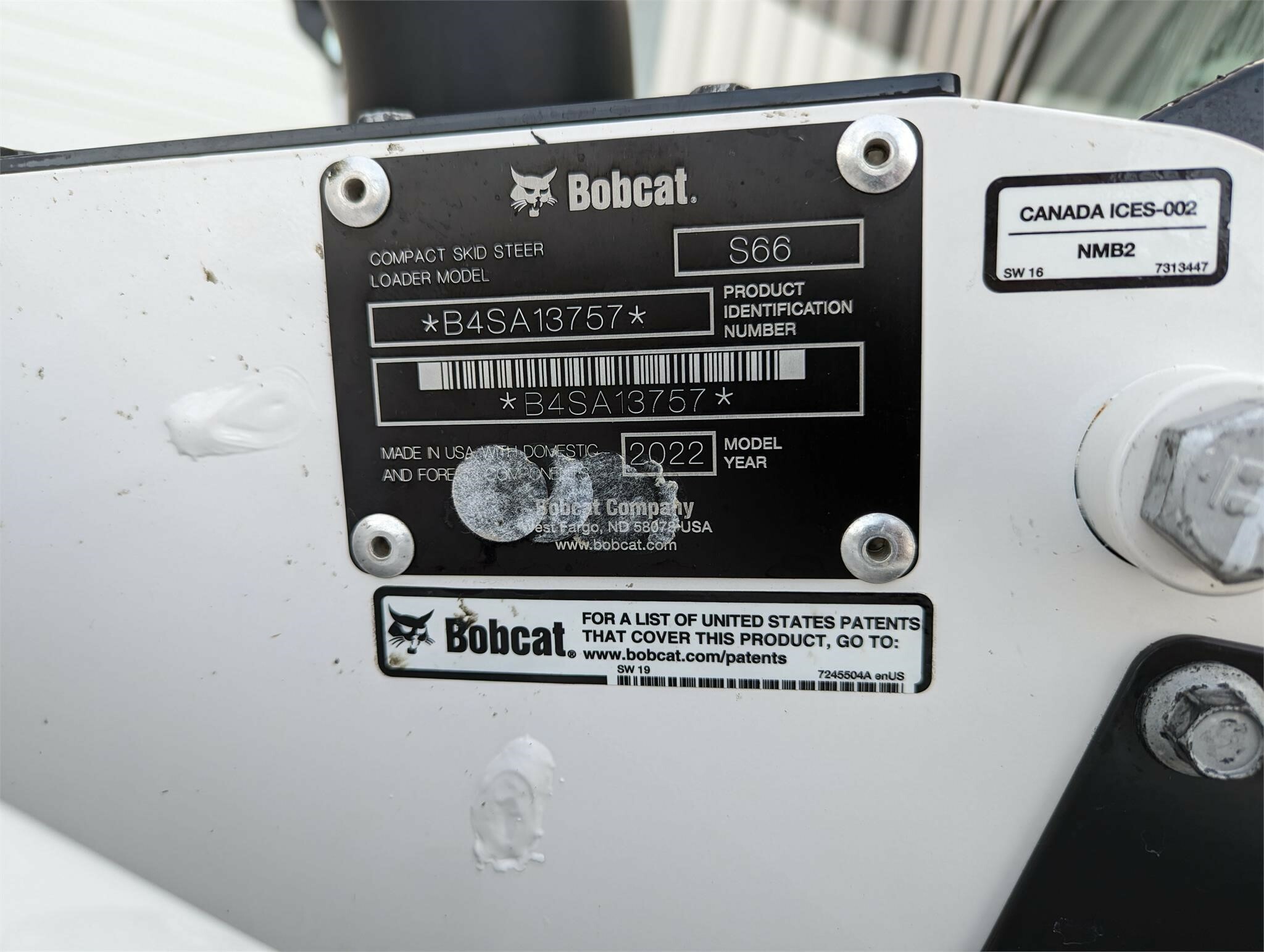 2022 Bobcat S66 Skid Steer