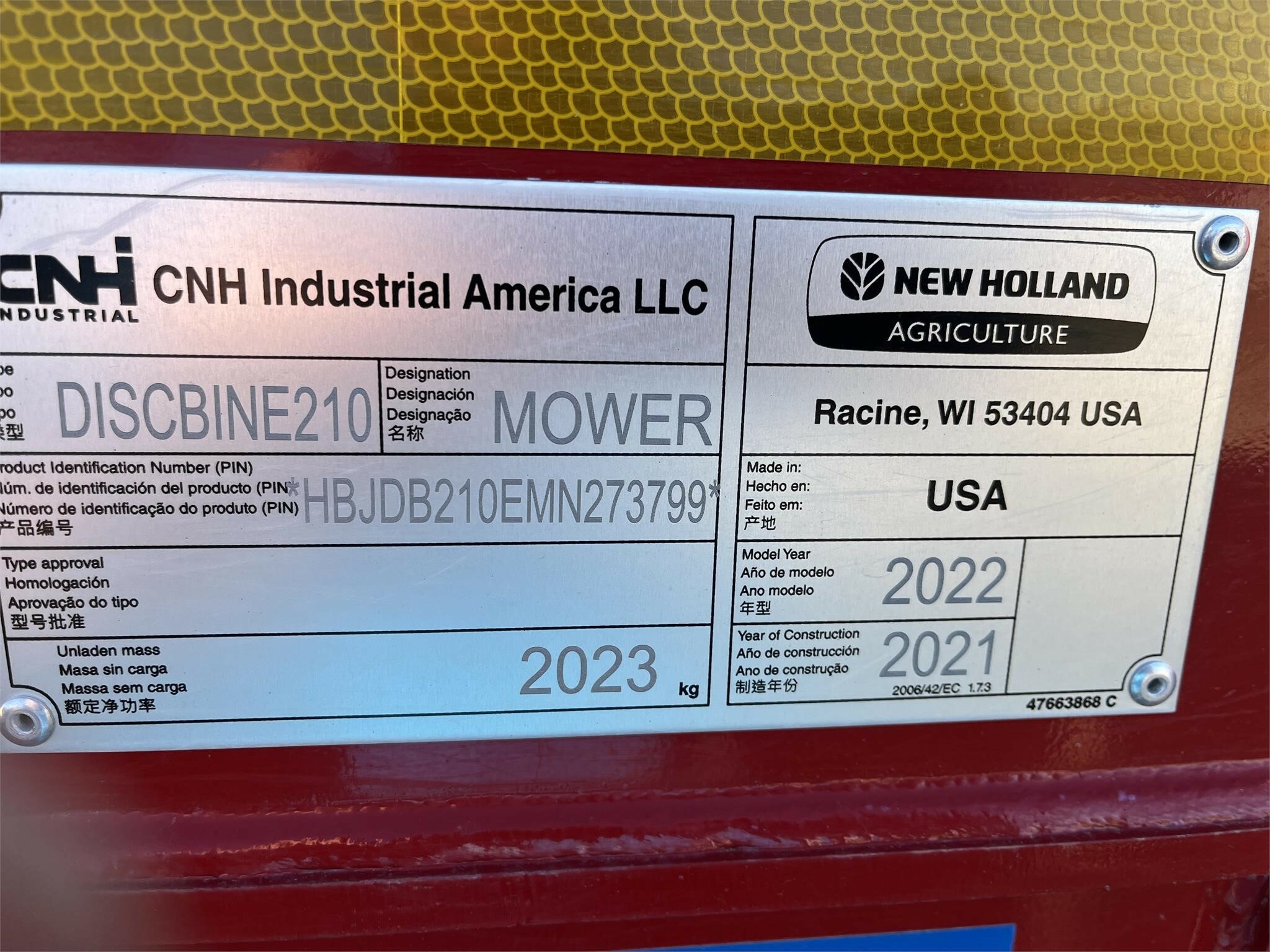 2022 New Holland Discbine 210 Mower Conditioner