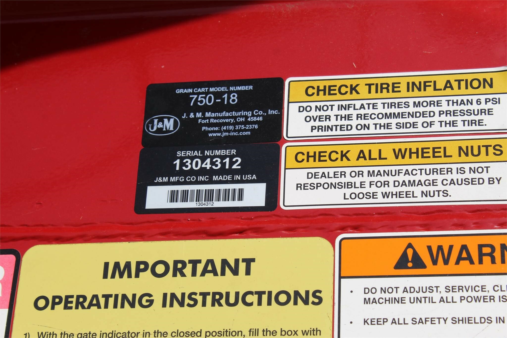 2013 J&M 750-18 Grain Cart