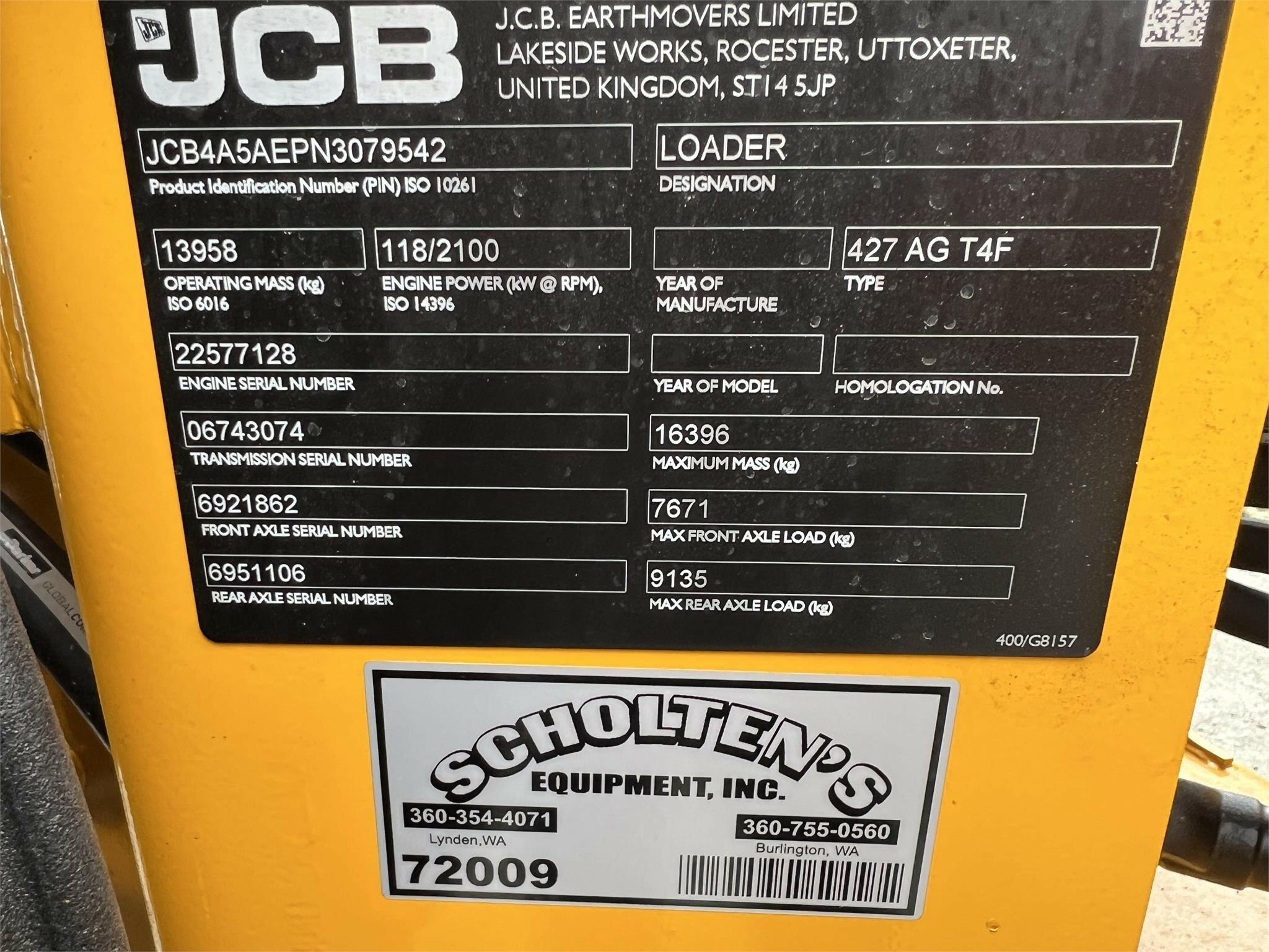 2026 JCB 427 AGRI Wheel Loader