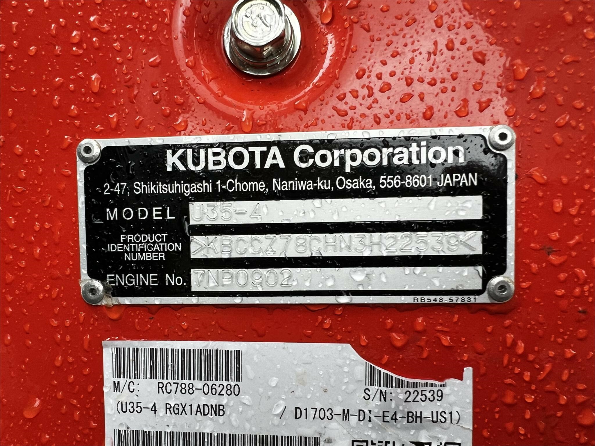 2026 Kubota U35-4 Mini Excavator