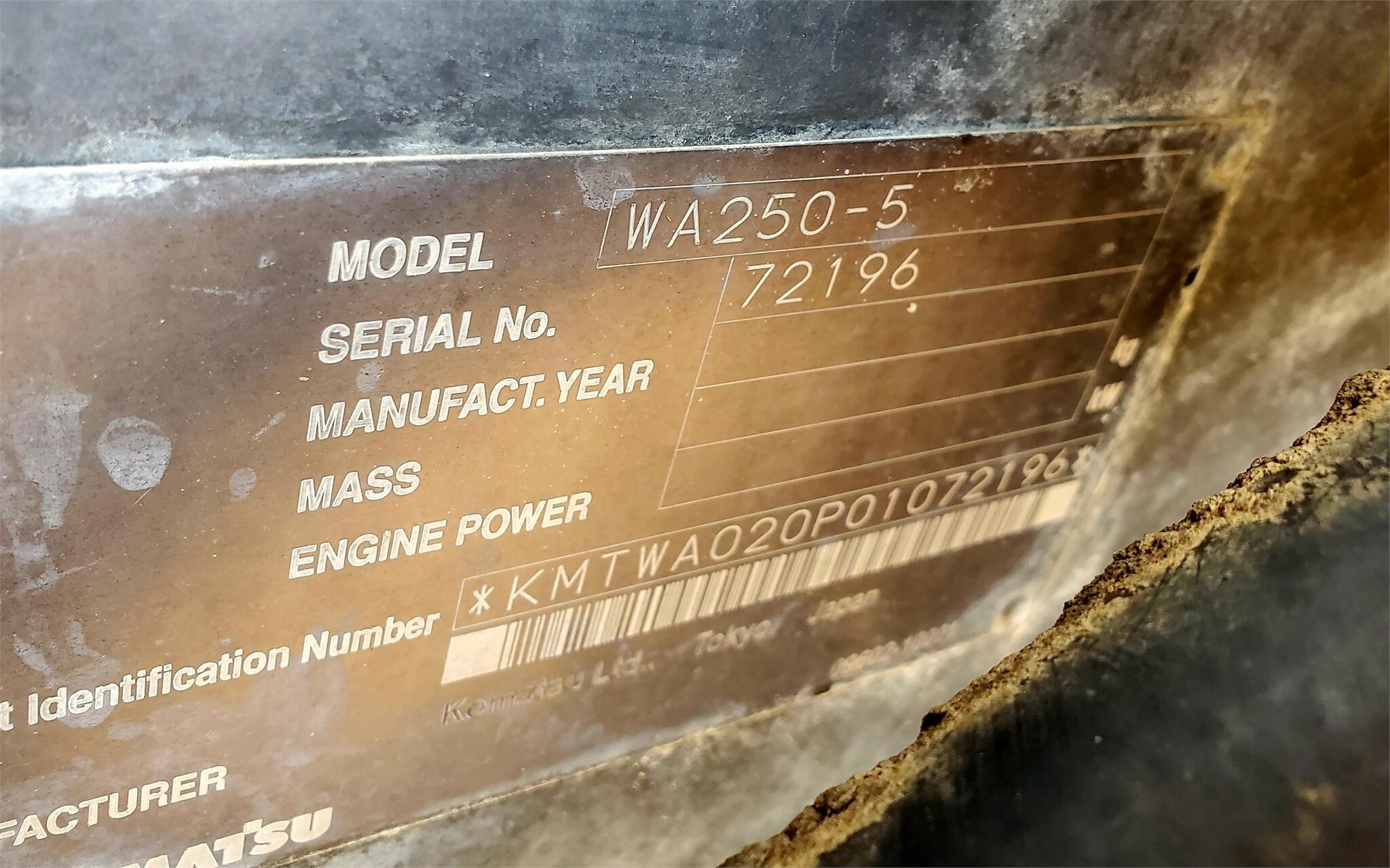 2004 Komatsu WA250-5 Wheel Loader