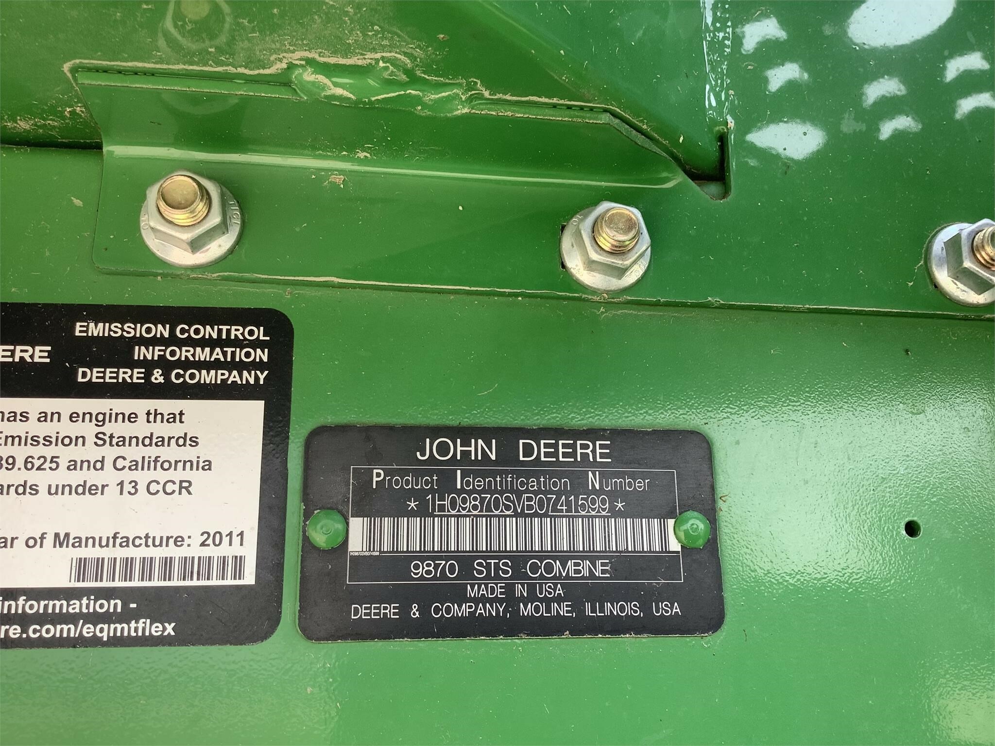 2011 John Deere 9870 STS Combine