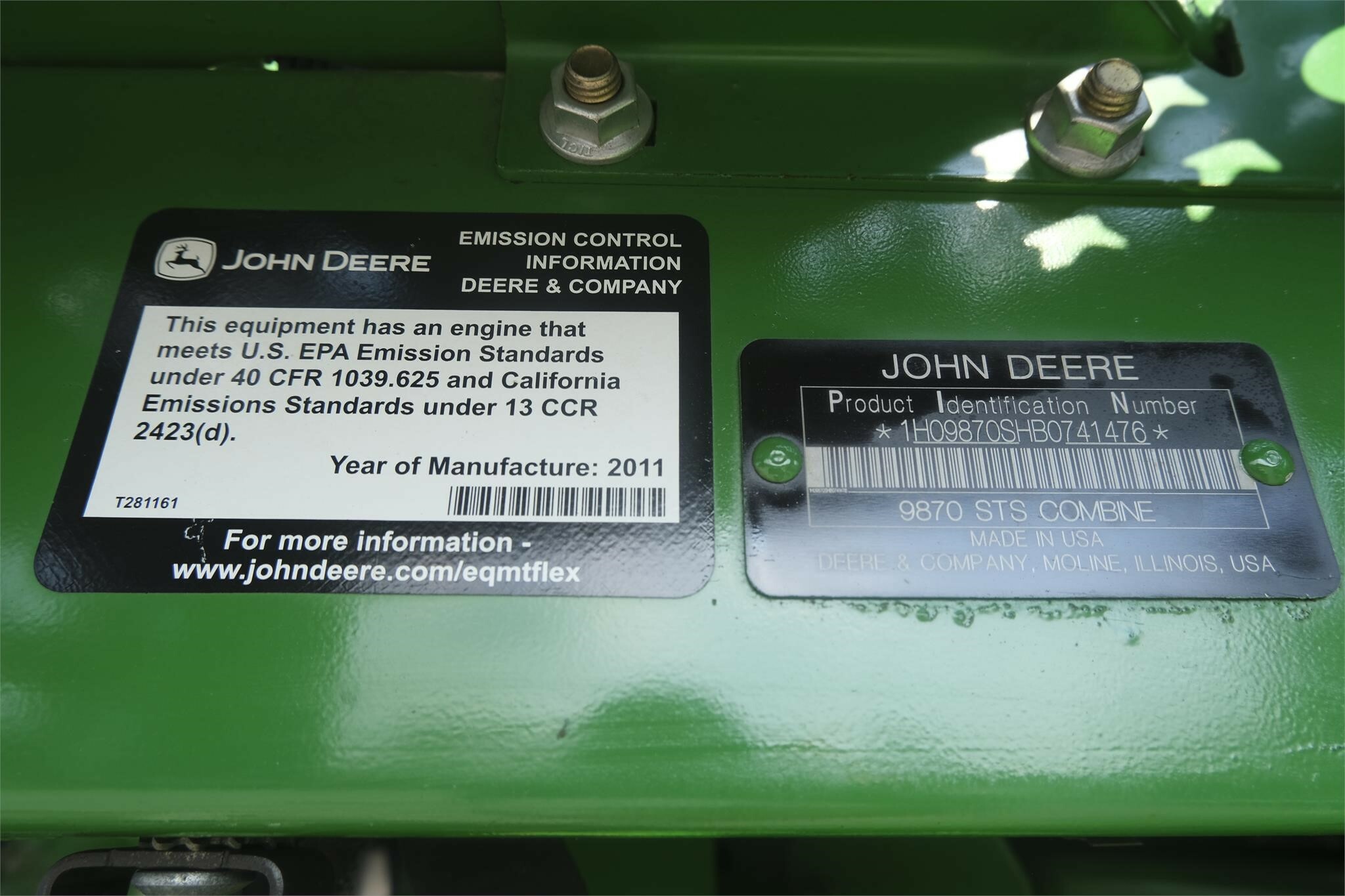 2011 John Deere 9870 STS Combine