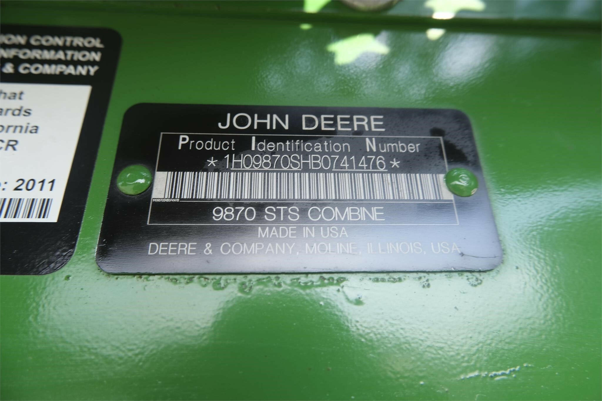 2011 John Deere 9870 STS Combine