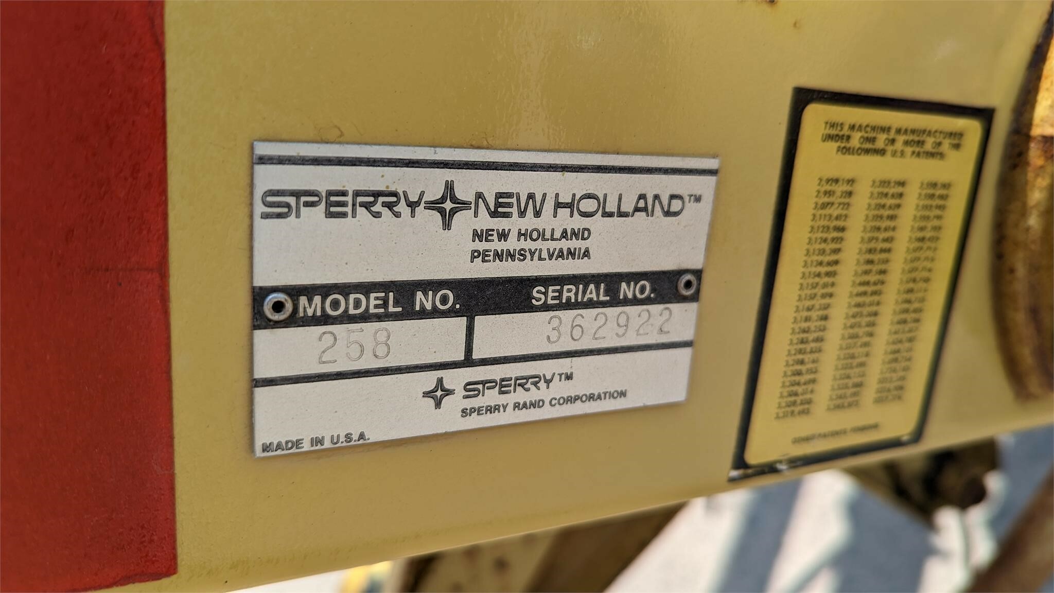  New Holland 258 Rake