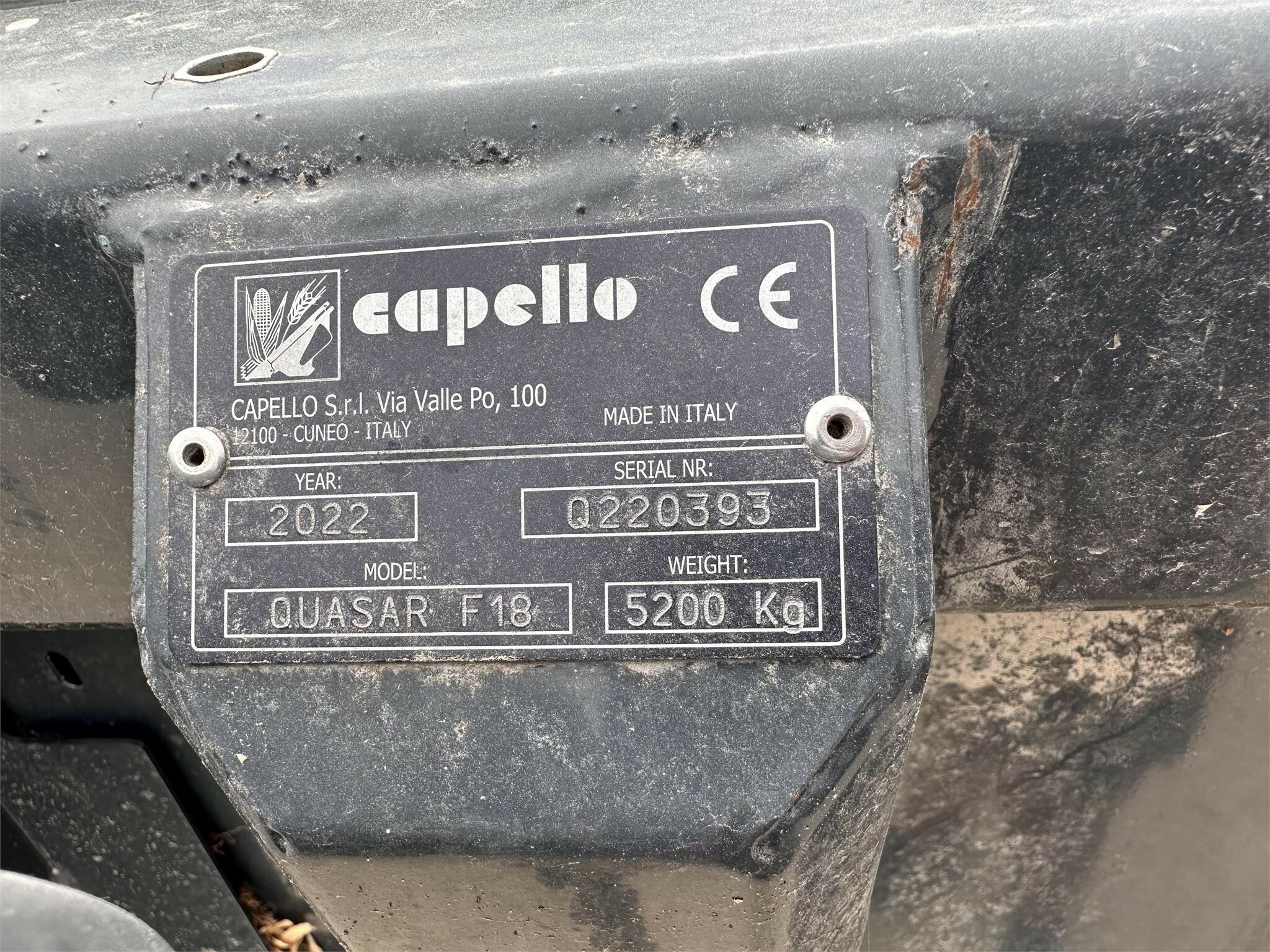 2022 Capello QUASAR F18 Corn Head