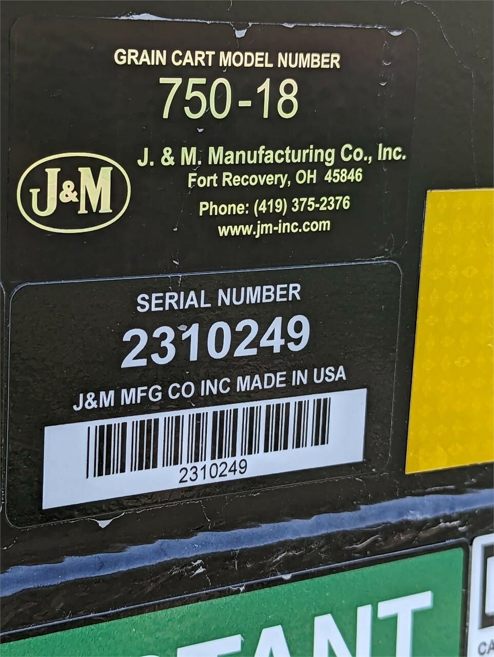 2023 J&M 750-18 Grain Cart
