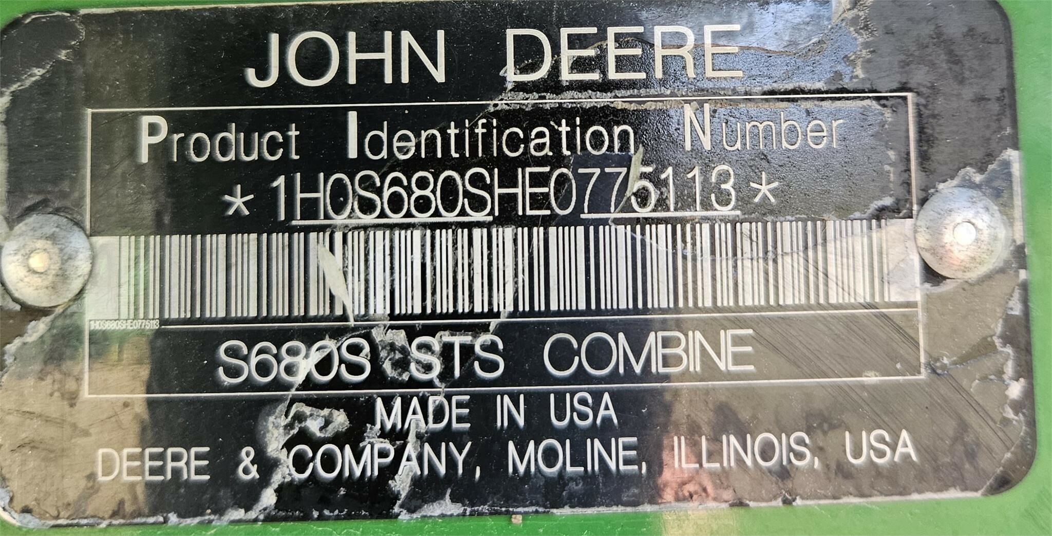 2015 John Deere S680 Combine
