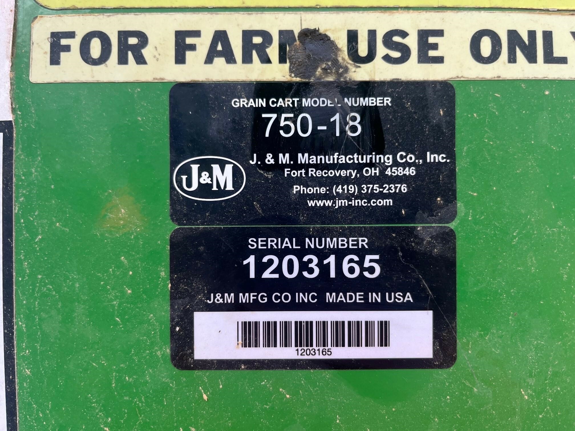 2012 J&M 750-18 Grain Cart