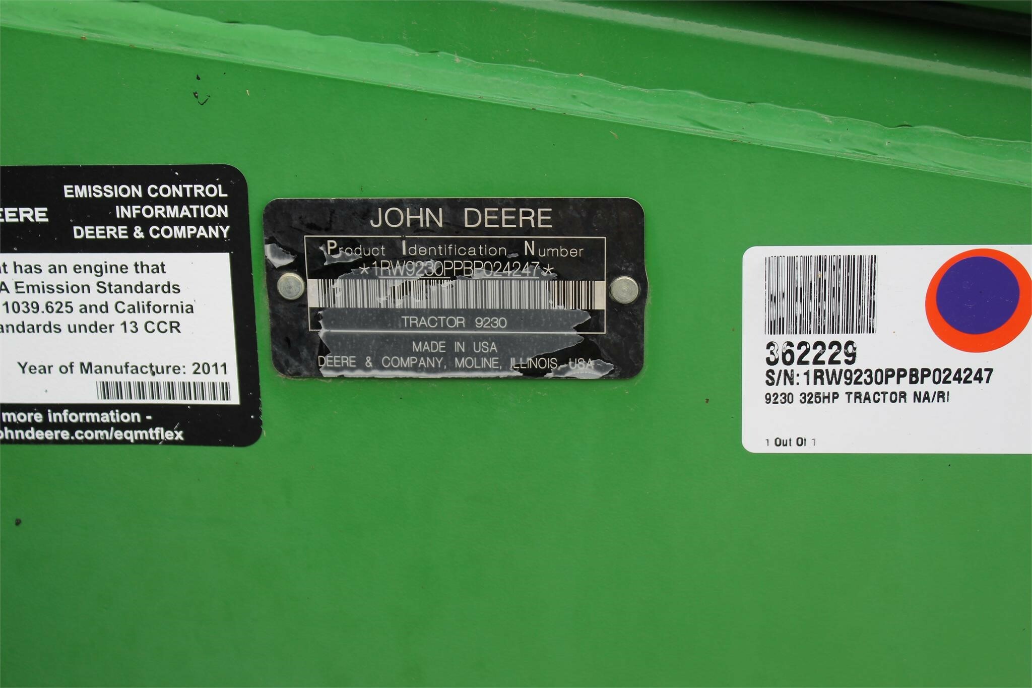 2011 John Deere 9230 Tractor