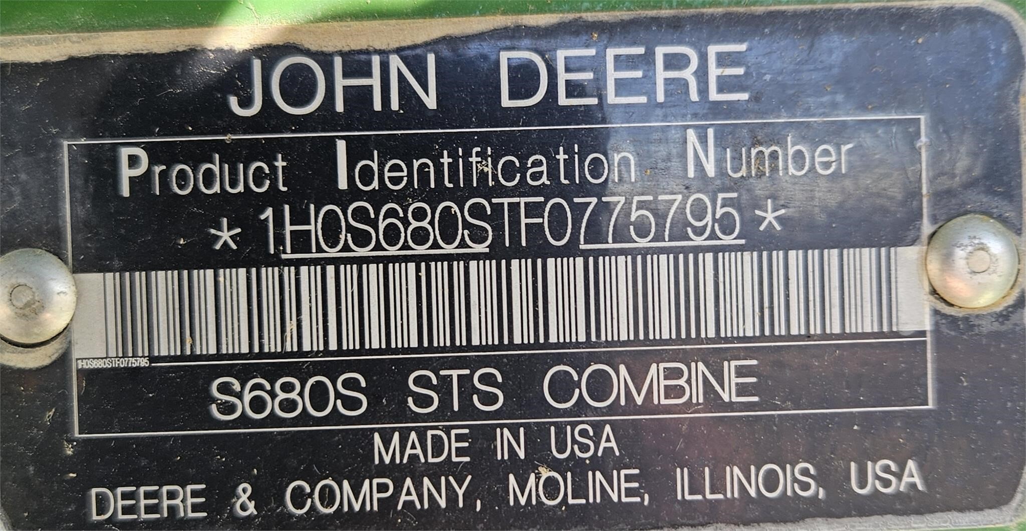 2015 John Deere S680 Combine