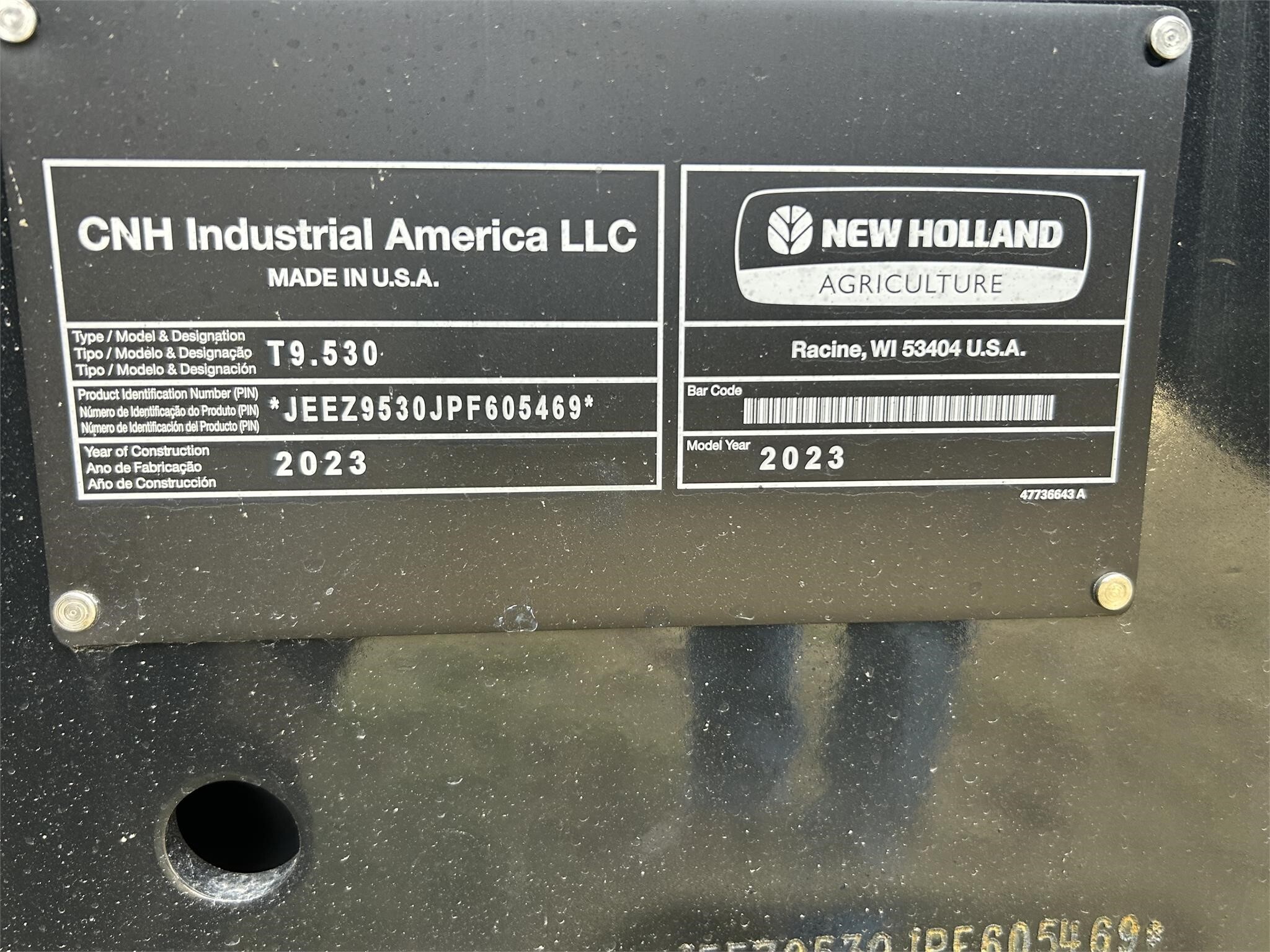 2023 New Holland T9.530 Tractor
