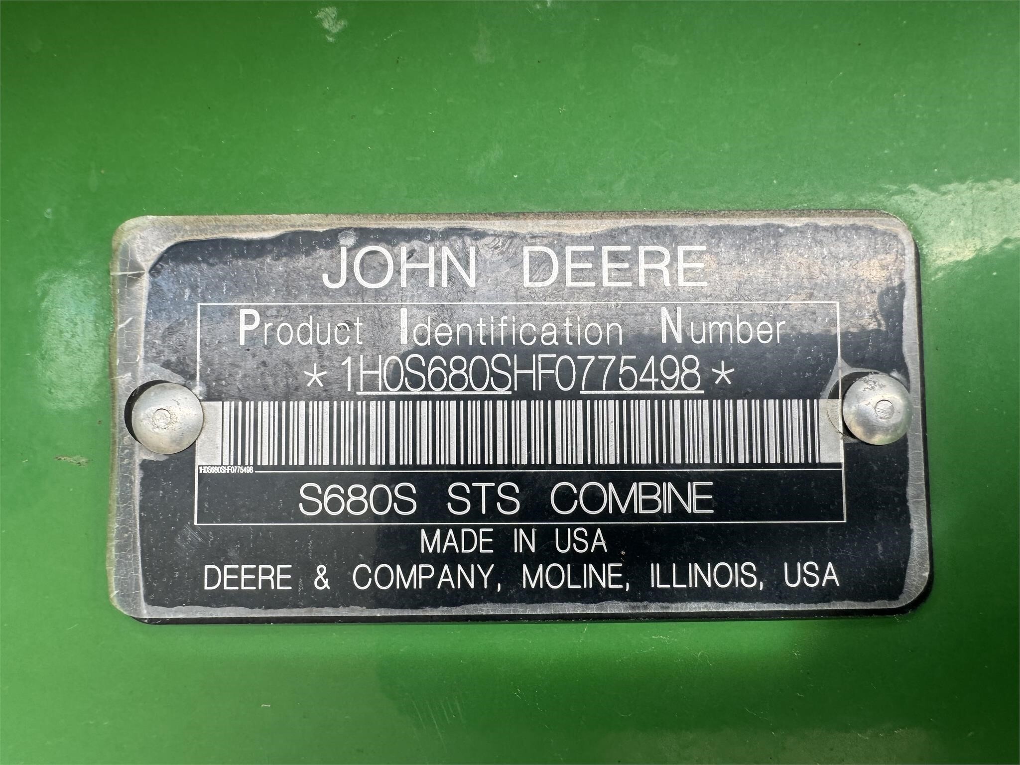 2015 John Deere S680 Combine