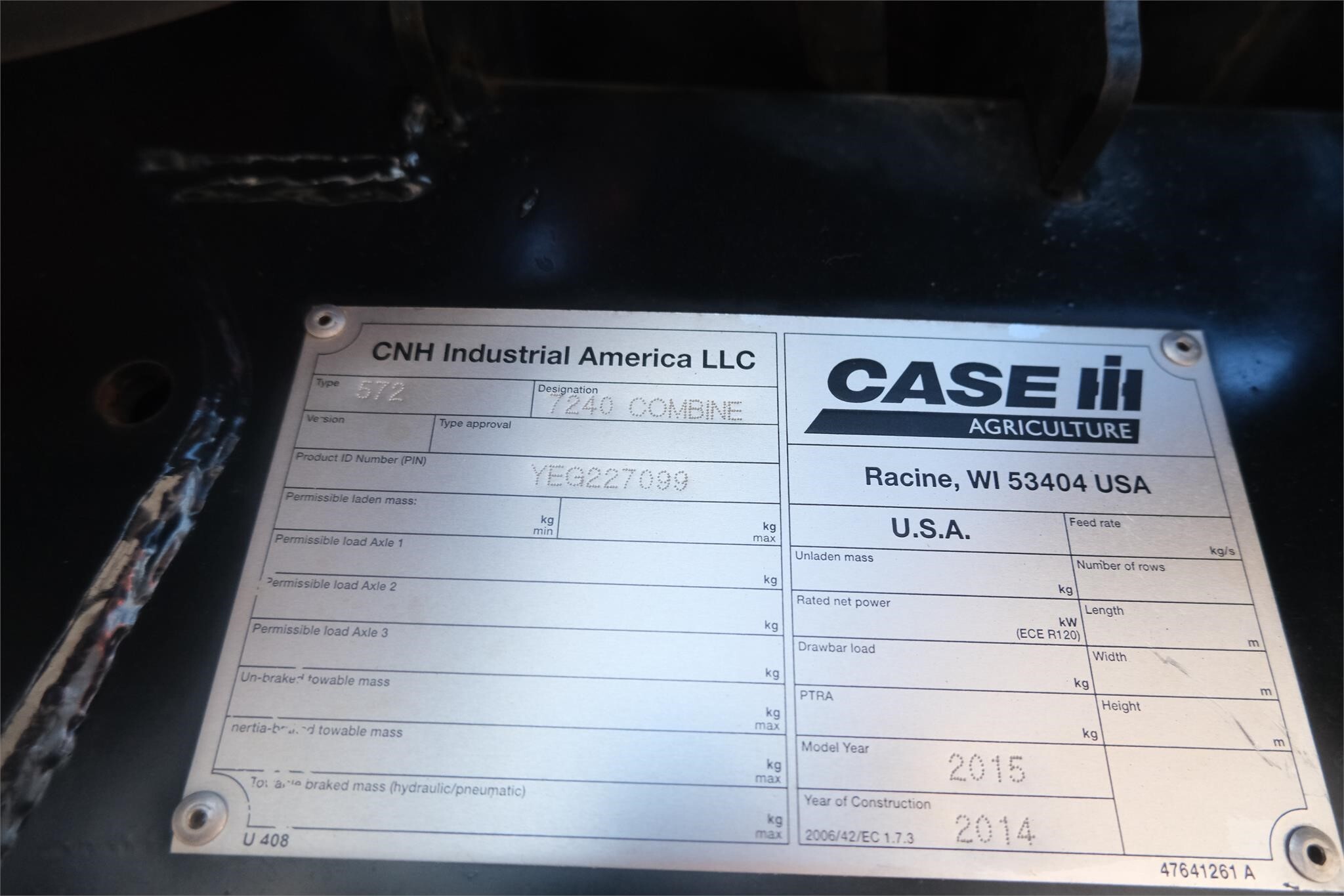 2015 Case IH 7240 Combine