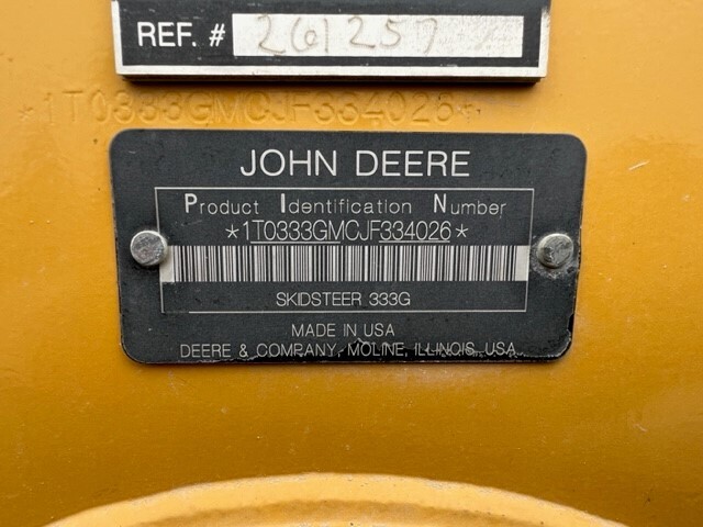2018 Deere 333G Skid Steer