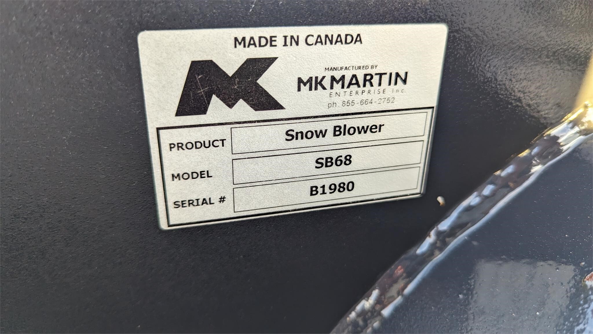 MK Martin SB68 Snow Blower - $2,750 | Machinery Pete