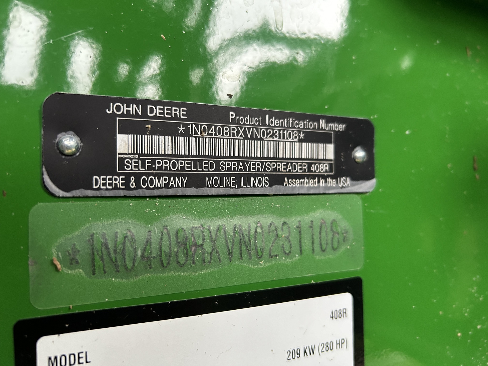 2023 John Deere 408R Self-Propelled Sprayer