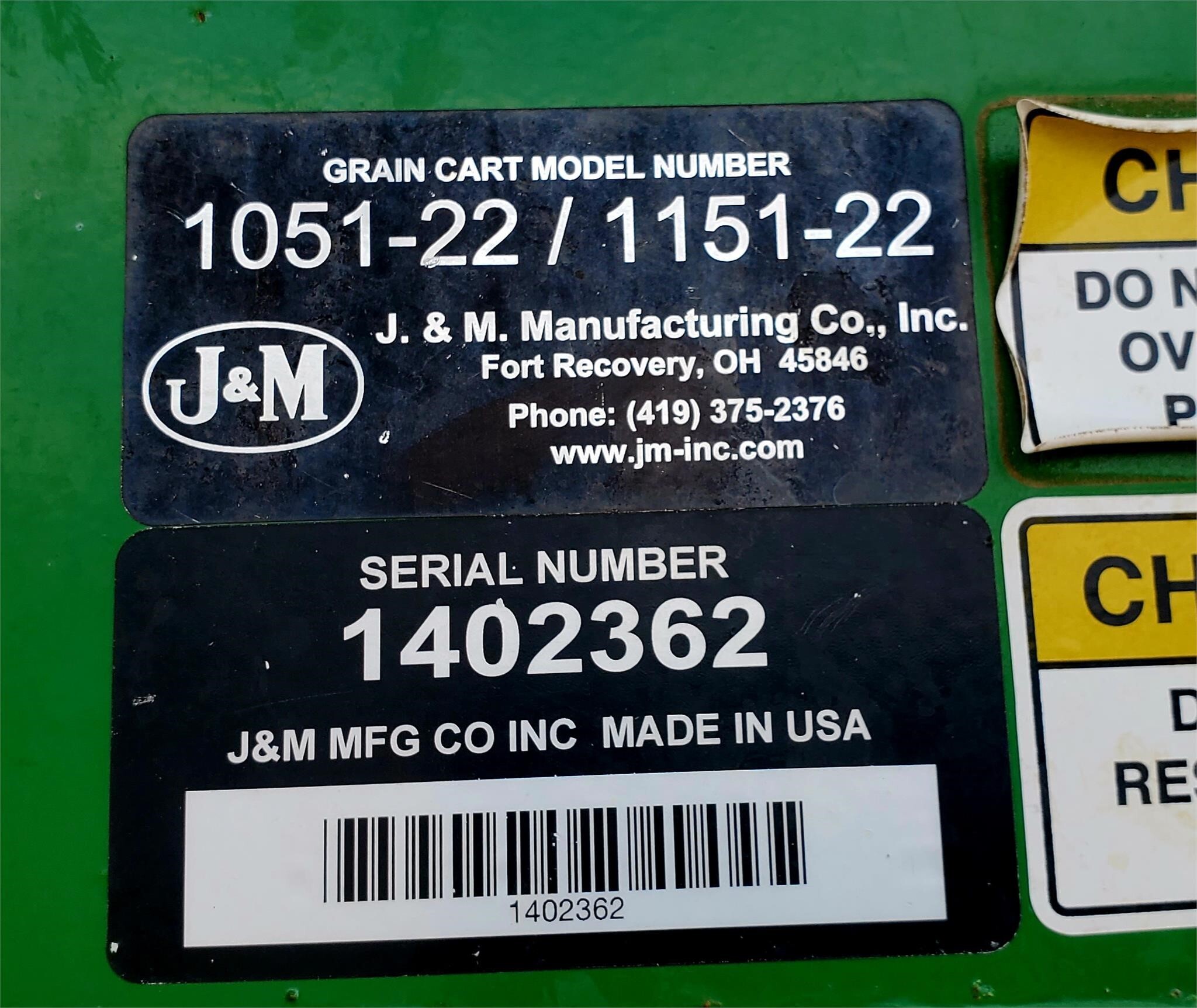 2014 J&M 1051-22 Grain Cart