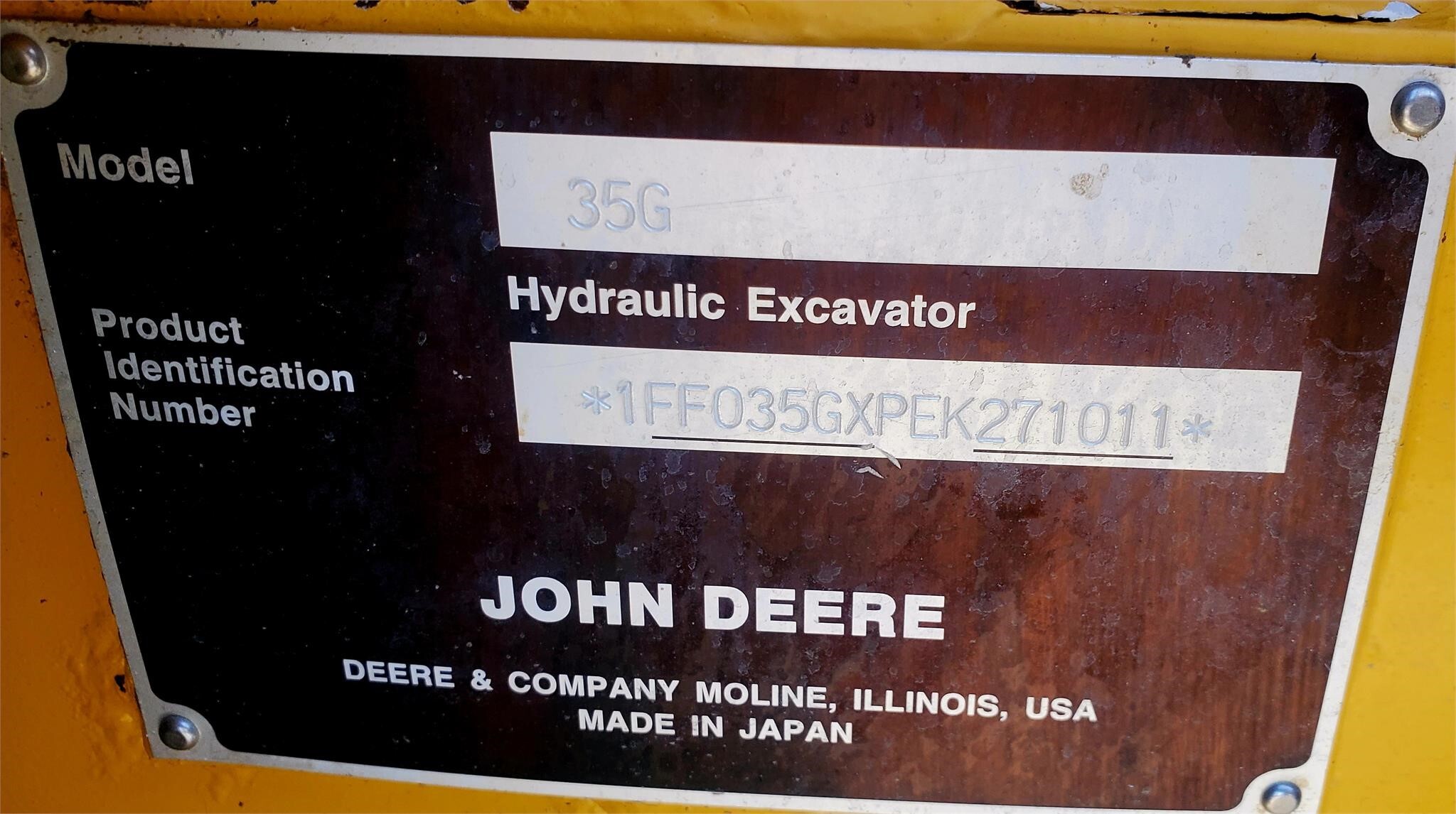 2014 Deere 35G Mini Excavator