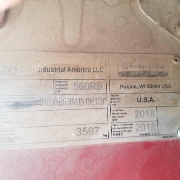 2018 New Holland Roll-Belt 560 Round Baler