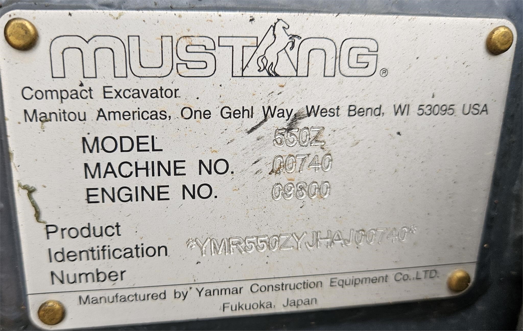 2017 Mustang 550Z Excavator