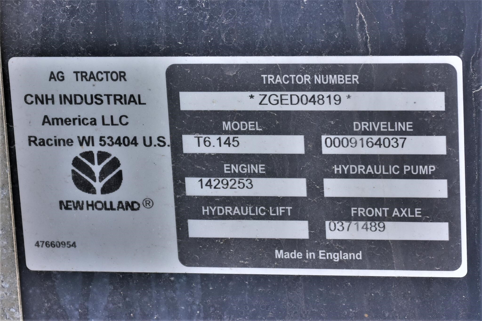 2016 New Holland T6.145 Tractor