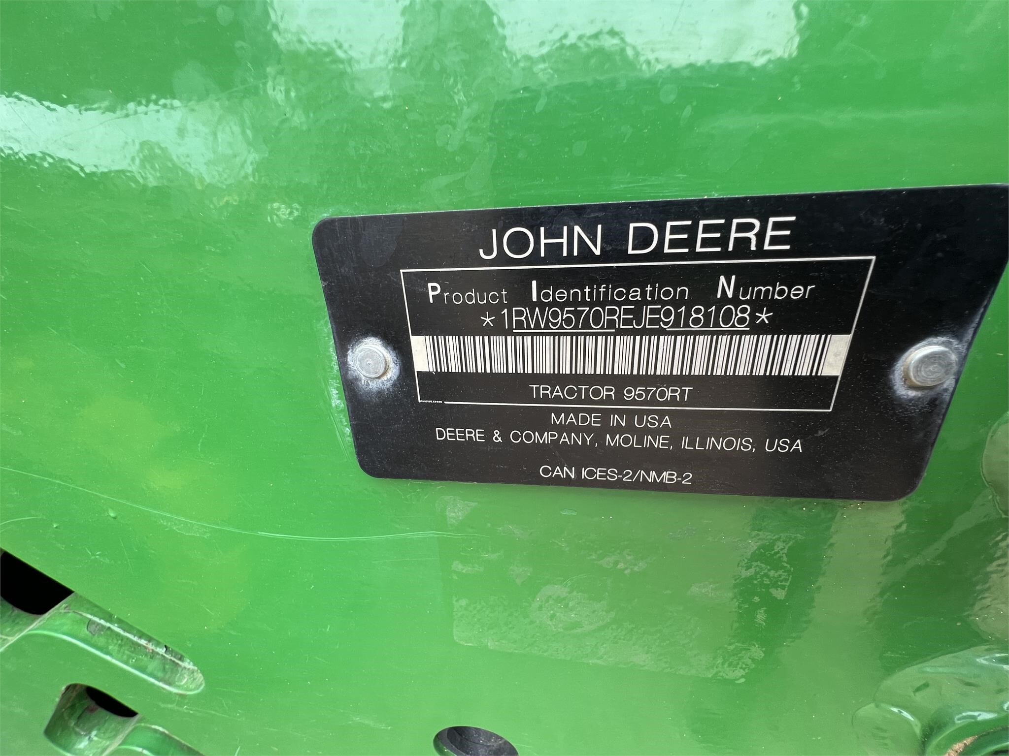 2018 John Deere 9570RT Tractor