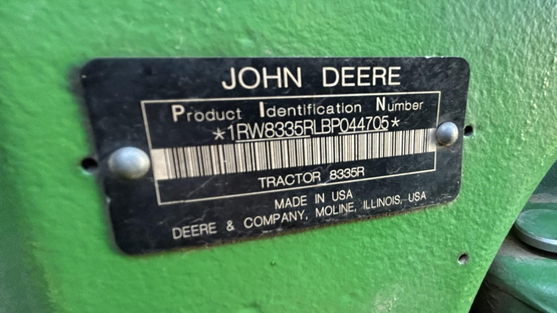 2012 John Deere 8335R Tractor