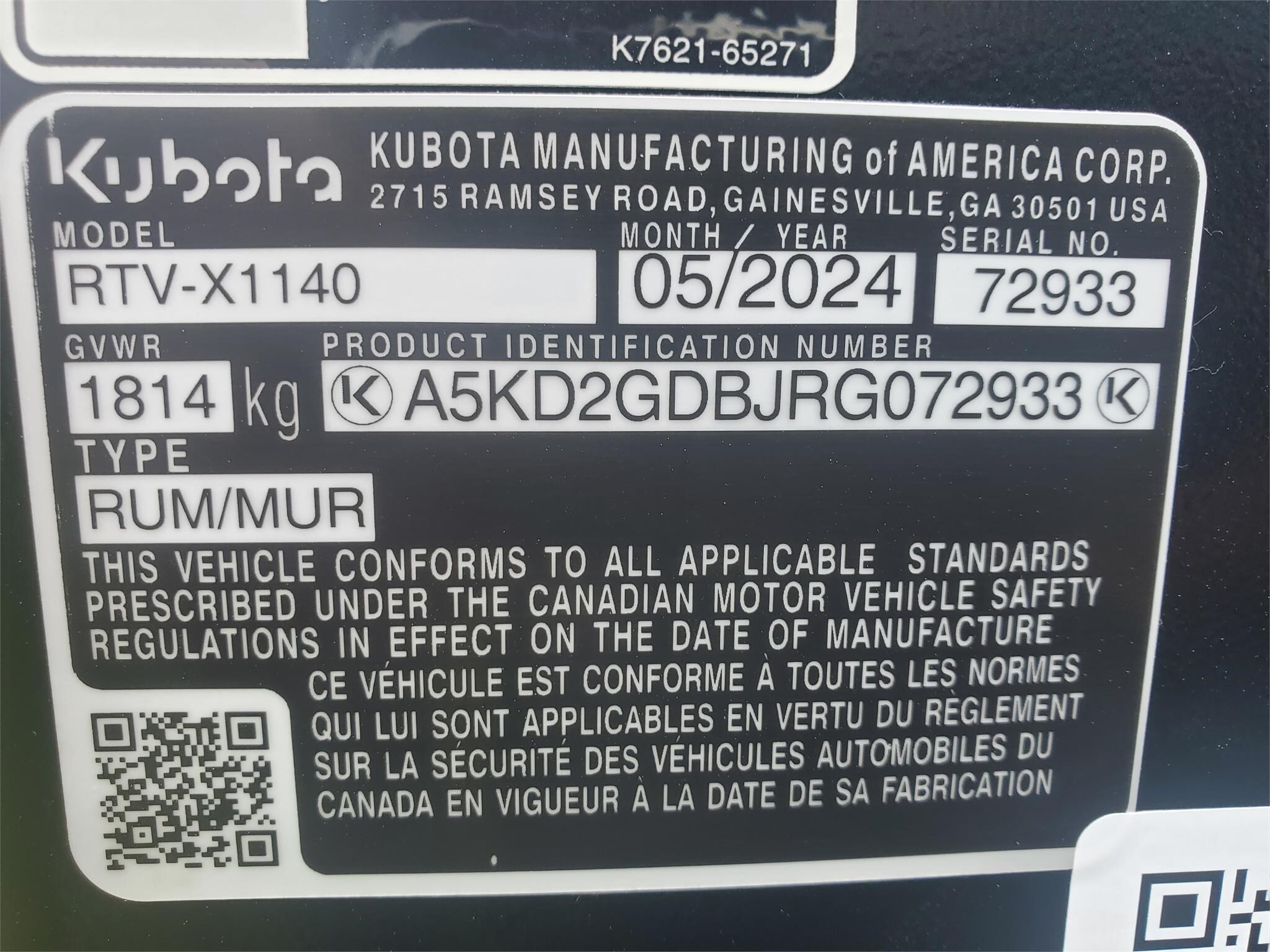 2024 Kubota RTVX1140W ATVs and Utility Vehicle