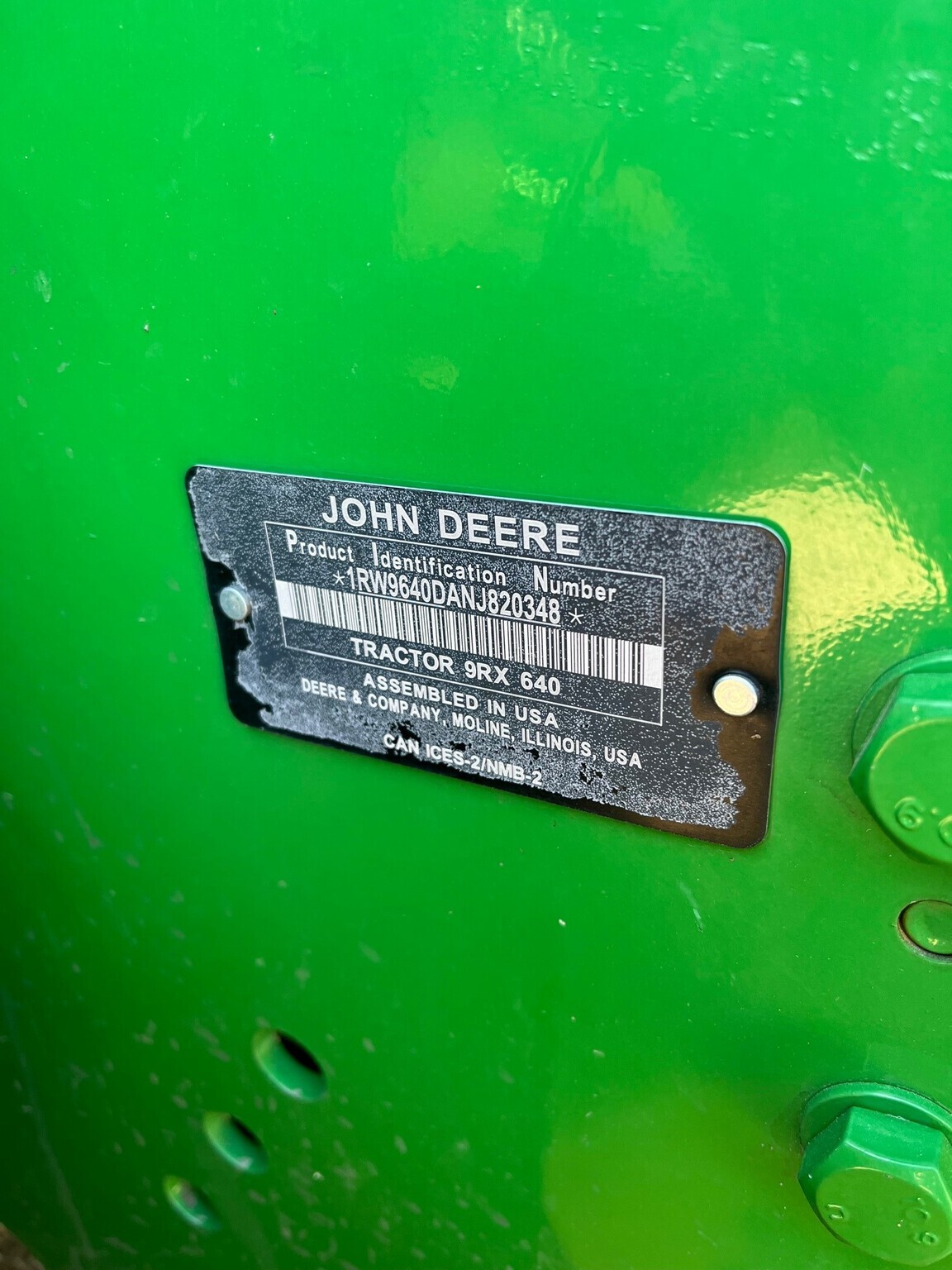 2022 John Deere 9RX 640 Tractor