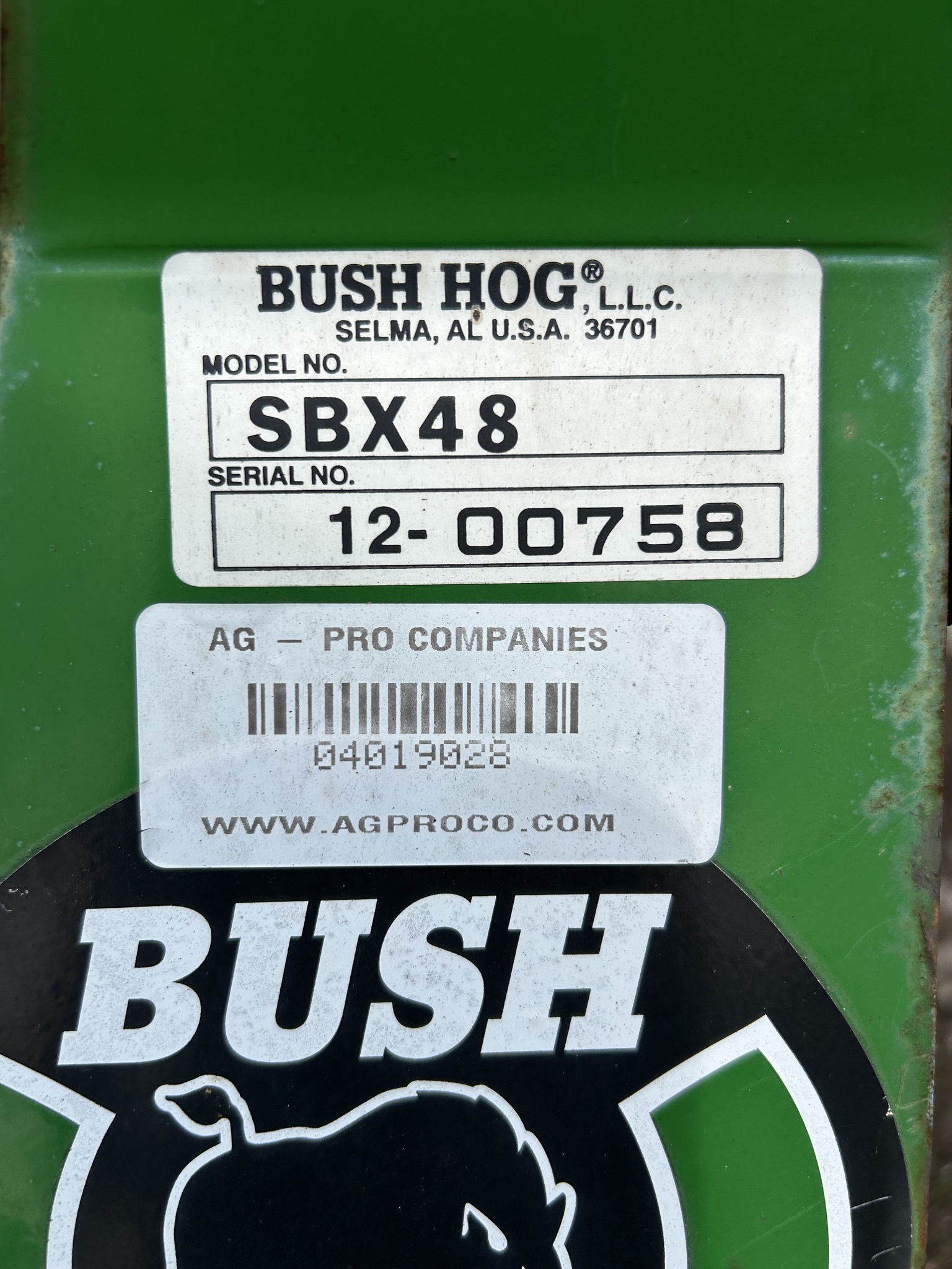 2021 Bush Hog SBX48 Blade