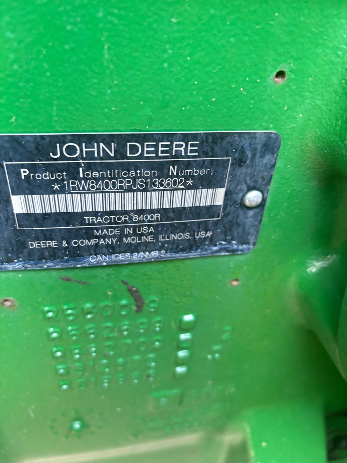 2018 John Deere 8400R Tractor