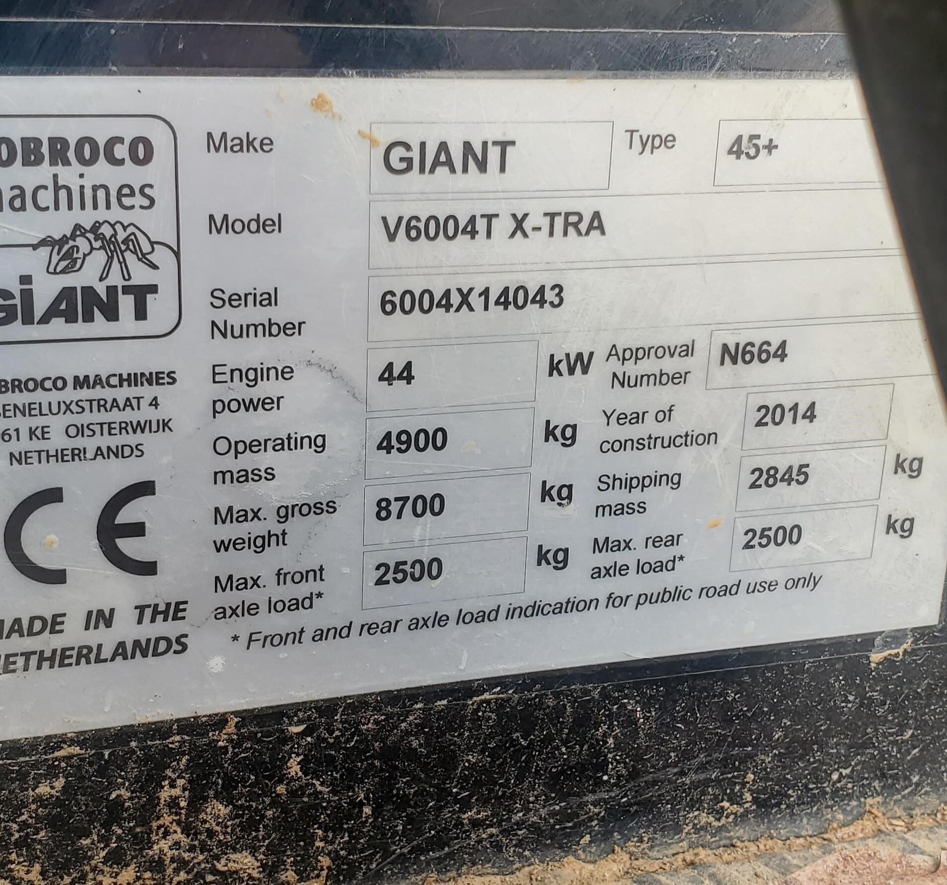 2014 Giant V6004T X-TRA Wheel Loader