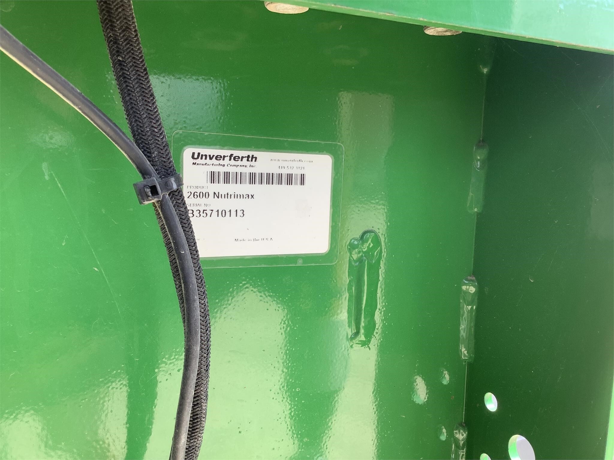 2020 Unverferth NutriMax 2600 Toolbar