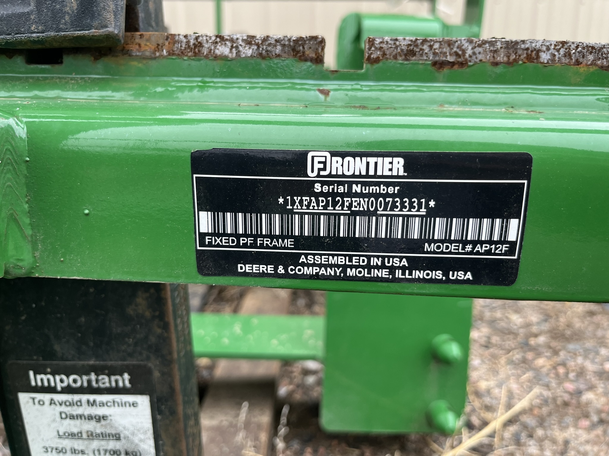 2022 Frontier AP12F Loader and Skid Steer Attachment