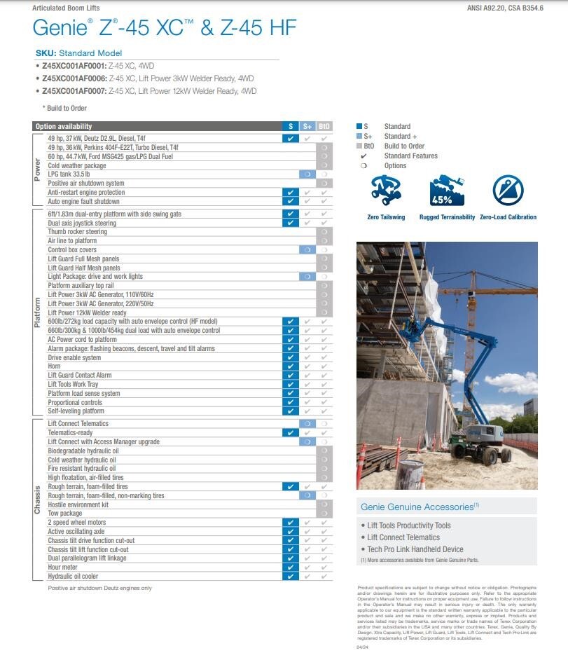 2025 Genie Z45XC Scissor/Boom Lift
