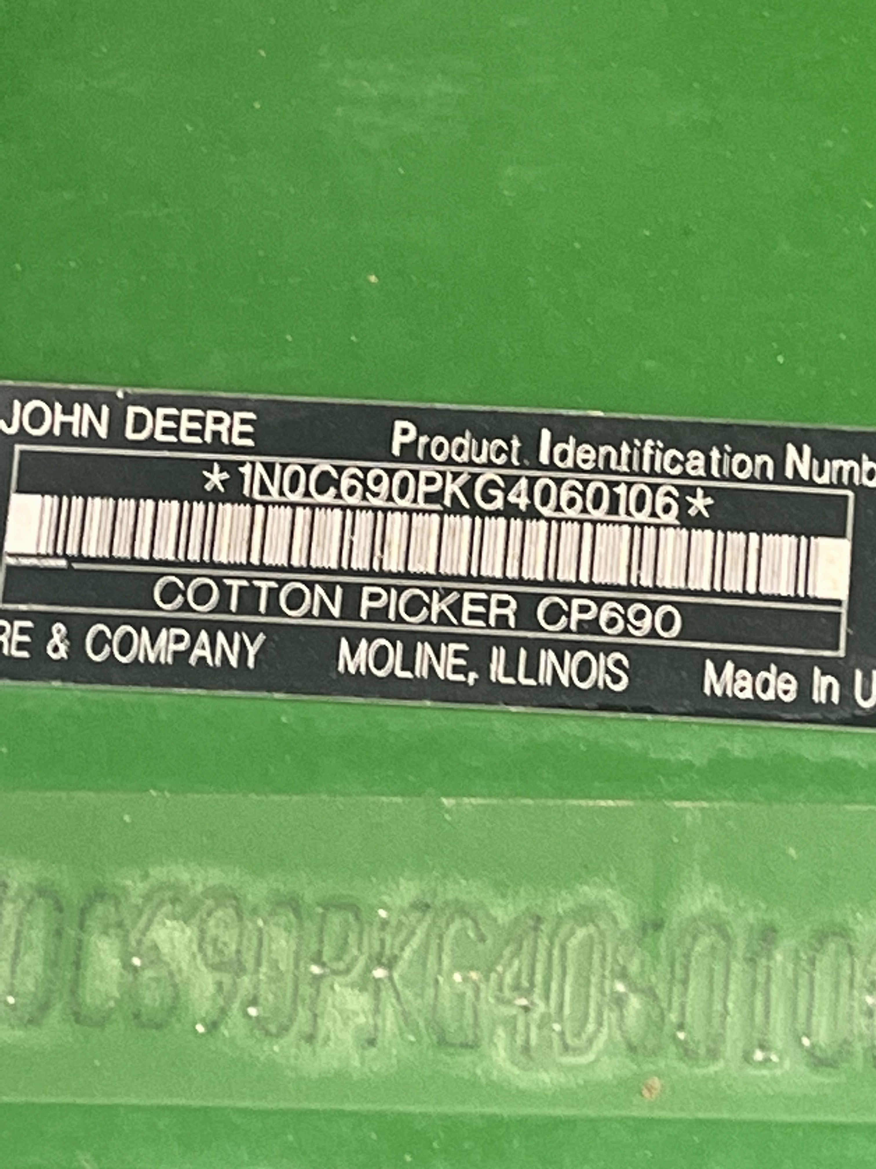 2016 John Deere CP690 Cotton Equipment