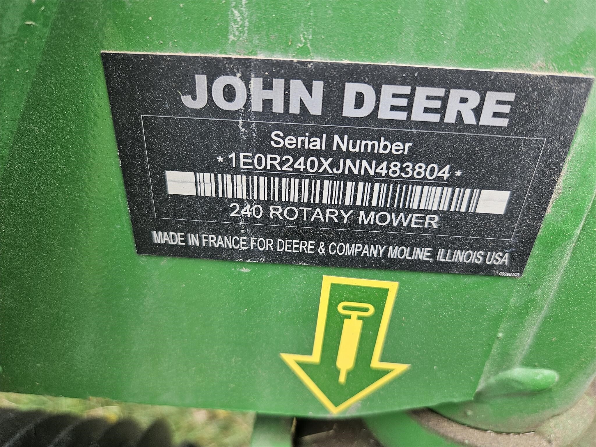 2022 John Deere R240 Disk Mower