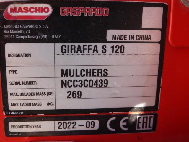 2022 Maschio GIRAFFA S 120 Flail Choppers / Stalk Chopper