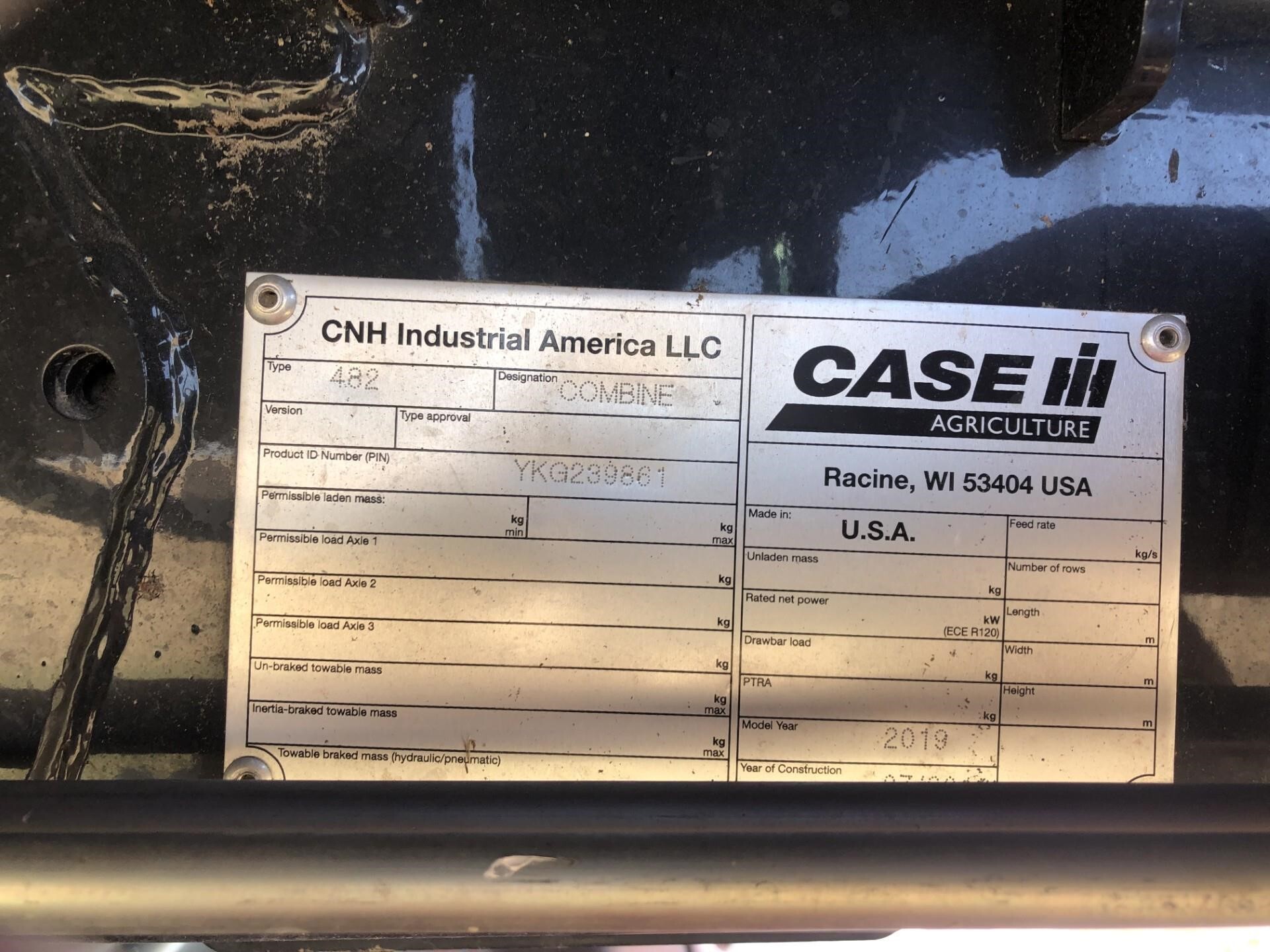2019 Case IH 8250 Combine
