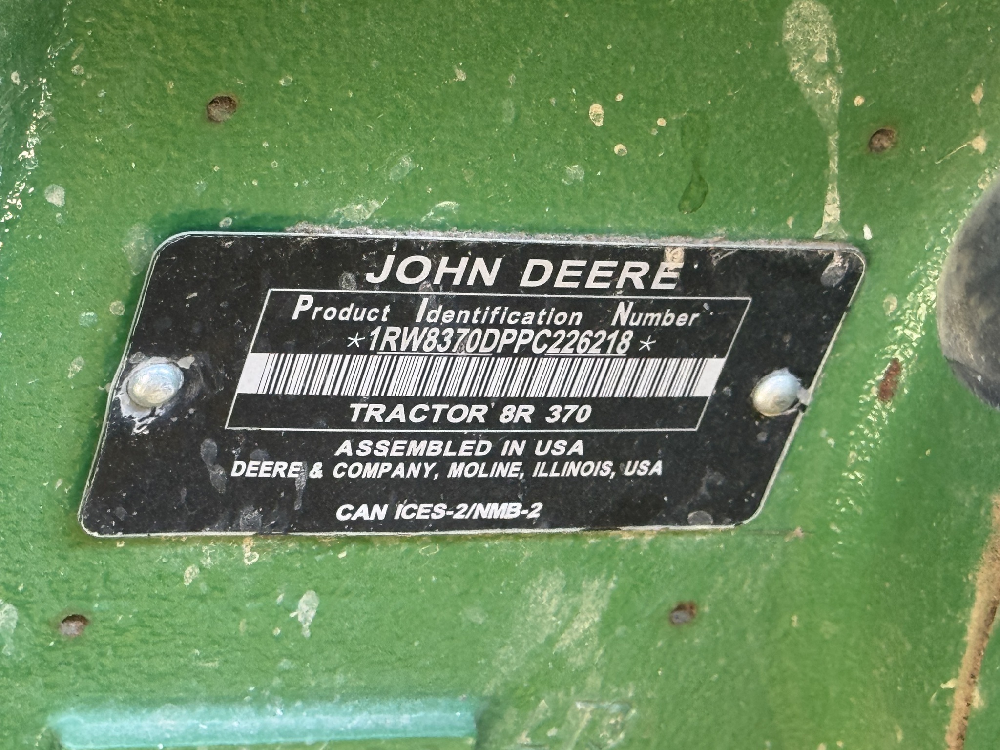 2023 John Deere 8R 370 Tractor