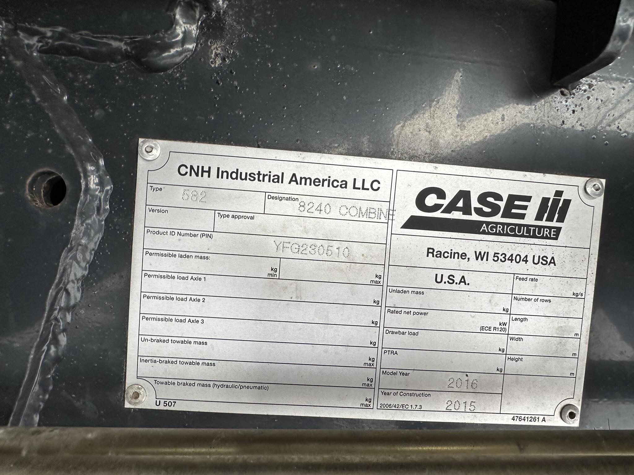 2016 Case IH 8240 Combine